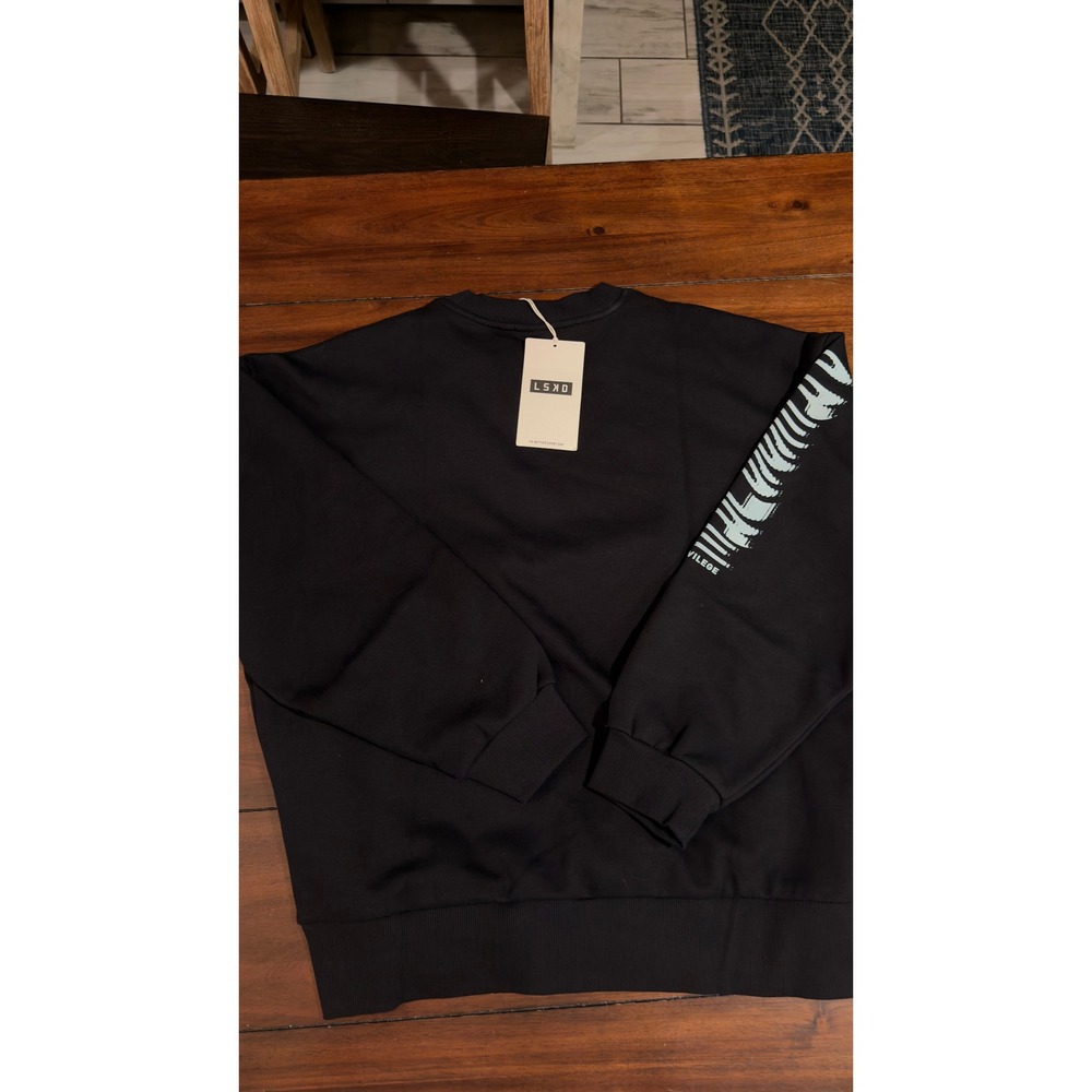 LSKD Static Oversized Sweater Black Skyride M USWE01735 Pullover Sweatshirt NEW - Picture 3 of 16